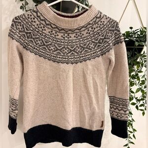 Roots Beige and Black Nordic wool blend Sweater
